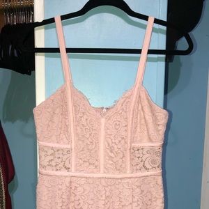 Nude Pink Lace Dress